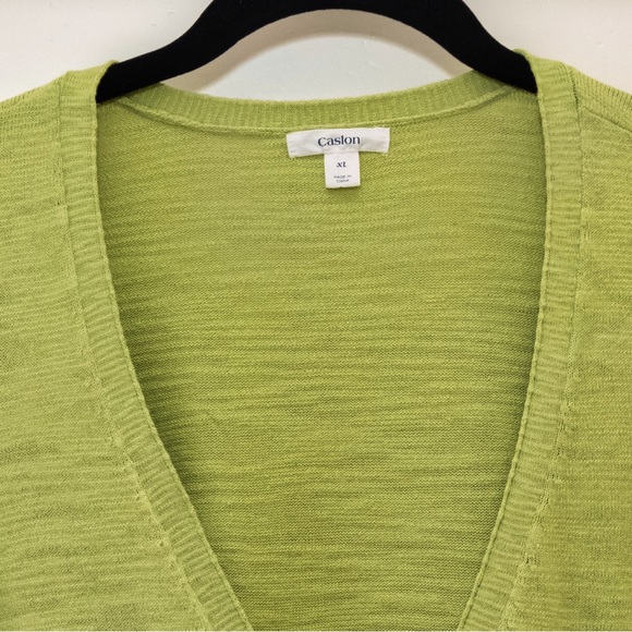 Caslon Light Green V-Neck Sweater - Picture 3 of 4